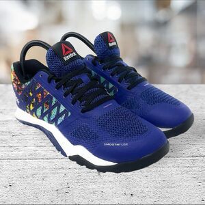 Reebok Tennis Exterior Athletic Lace Up Shoe Womens Size 7.5 V72581 Blue Black